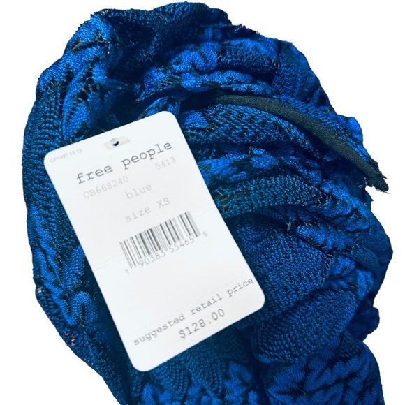 Nwt FREE PEOPLE Simone Lace Crochet Dress Blue size xs OB668240 - Picture 6 of 12